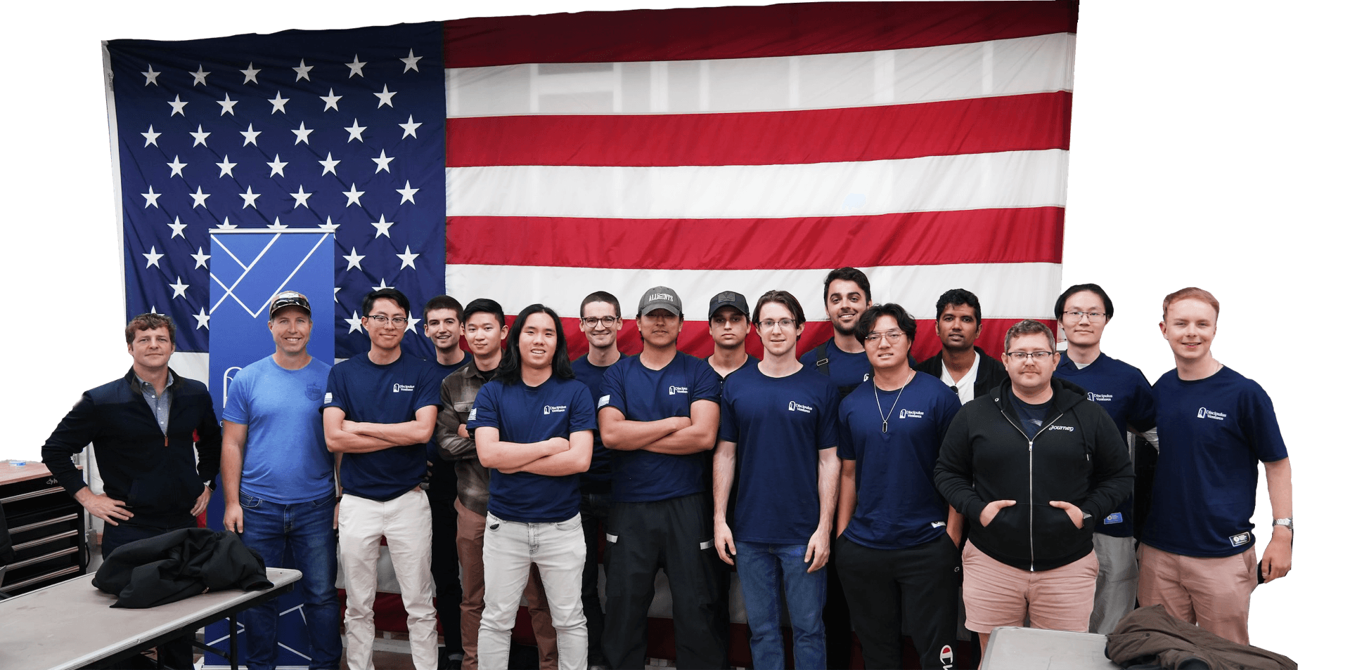 Discipulus Cohort founders in front of the American flag